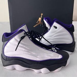 Jordan Pro Strong White / Electro Purple-Black Nike Sneakers size 7Y